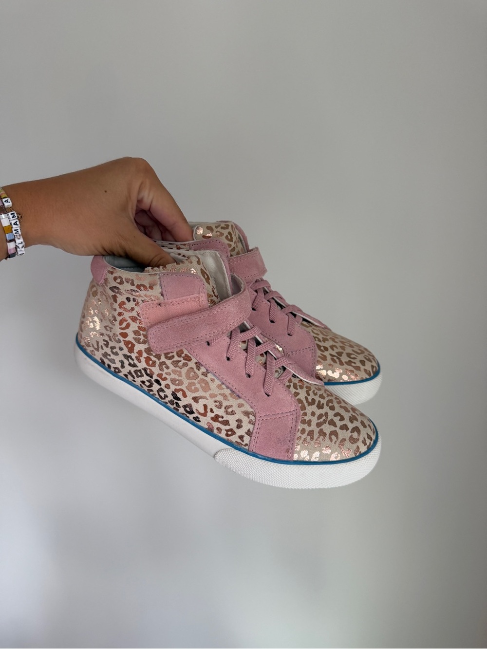 Mini Boden Leopard Print High Top Sneakers